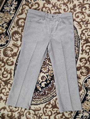 Wrangler Pleated Polyester Pants Trousers Slacks Western Cowboy Retro Tan Khaki